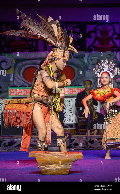 Iban culture dance at the Sarawak Culture Village in Kuching Malaysia ...