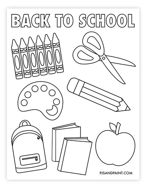 Free Printable Back to School Coloring Page - Pjs and Paint