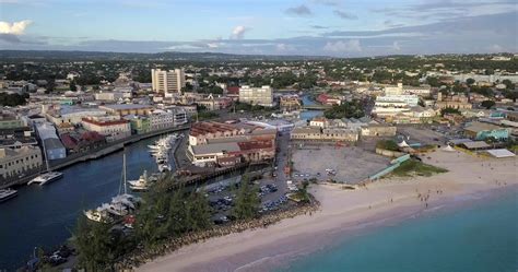 Aerial view of downtown Bridgetown, Barbados 20301788 Stock Video at Vecteezy