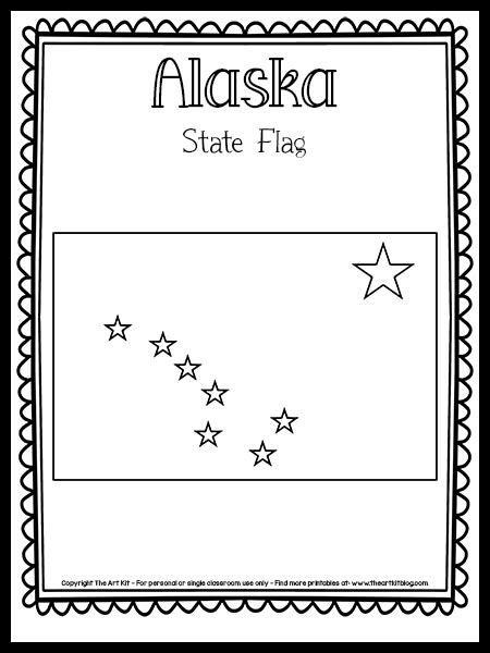 Alaska State Flag Coloring Page