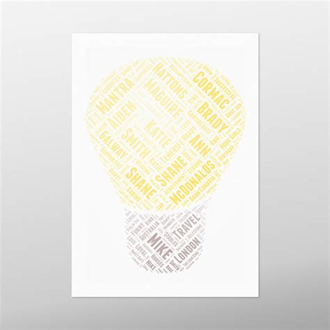 Light Bulb by wordbird.ie | Personalised Word Art | Irish Word Gifts