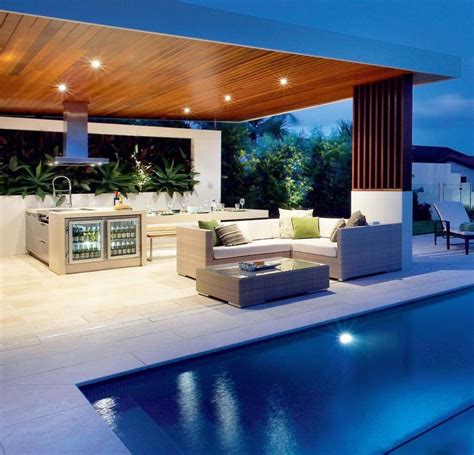 Ceiling | Modern pools, Modern outdoor kitchen, Outdoor rooms