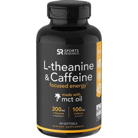 Sports Research L-Theanine & Caffeine Dietary Supplement - 60 Softgels | eBay