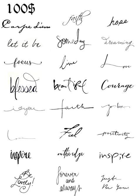 Common cursive tattoo fonts - fessinfo