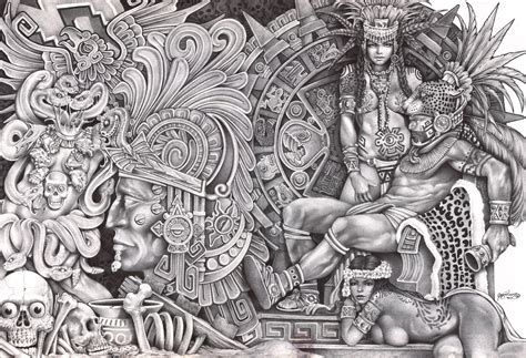 Aztec Dream by Mouse Lopez Mexican Indians Black White Canvas Art Giclee Print | eBay