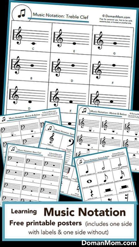 Learning Music Notation Printable Posters | Music notation, Music theory worksheets, Music ...