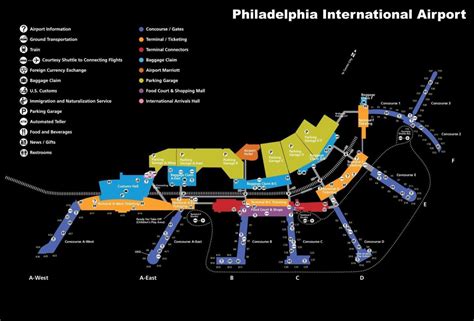 Philadelphia Airport Terminal Map Printable