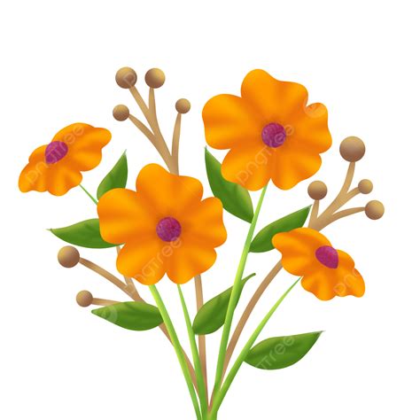 Orande Flowers Clip Art