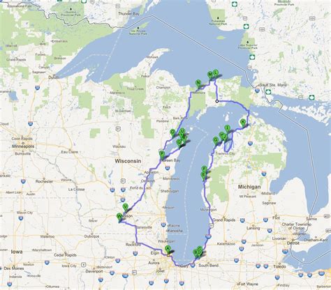 Map Lake Michigan Circle Tour - Share Map