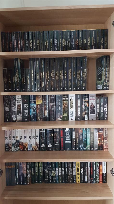 My collection so far (and yes the horus heresy novel size discrepancy annoys the hell out of me ...