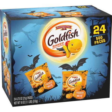 Pepperidge Farm Goldfish Cheddar Crackers, Halloween Edition Multi-pack Box, 24-count Snack ...