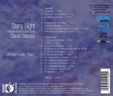 Michael Lewin "Starry Night" CD - Back Cover