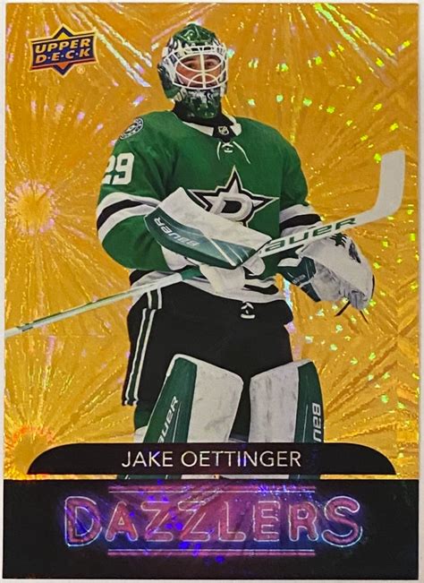 Jake Oettinger 2020-21 Upper Deck Series 2 Hockey Dallas Stars Dazzlers Orange Rookie Card - KBK ...