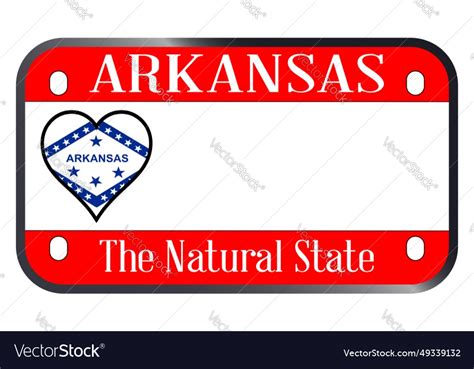 Arkansas state motorcycle license plate Royalty Free Vector