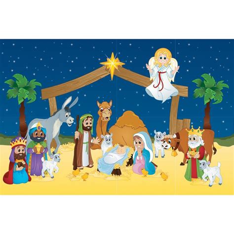 Design-A-Room Nativity Characters Backdrop Set | Nativity characters ...