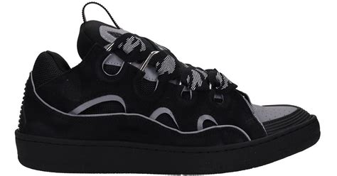 Lanvin Curb Sneakers In Leather in Black for Men | Lyst