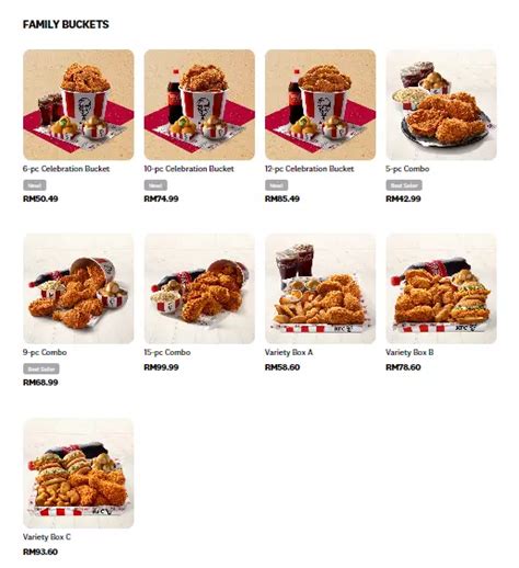 KFC Menu Malaysia Prices Updated 2024