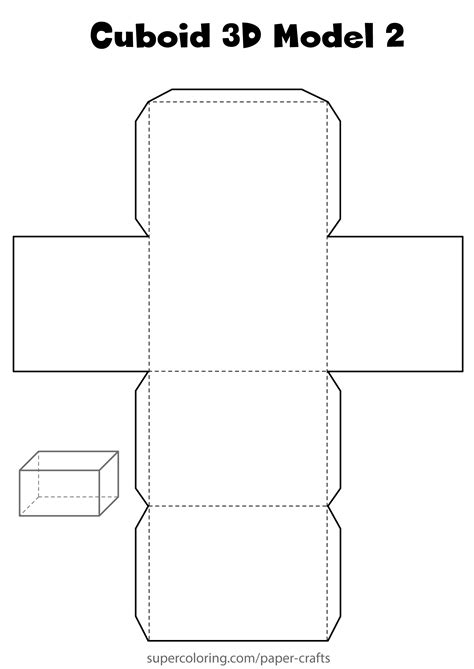 Cuboid 3D Paper Model | Free Printable Papercraft Templates