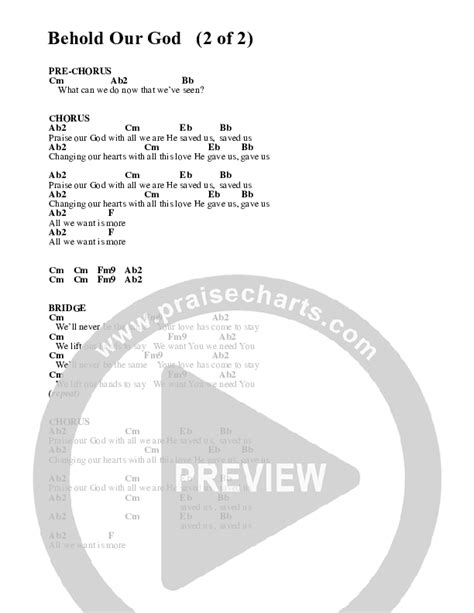 Behold Our God Chords PDF (Fike) - PraiseCharts