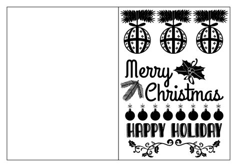 Christmas Cards Black And White - 10 Free PDF Printables | Printablee