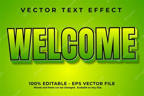 Premium Vector | Welcome 3d editable text effect Modern font effect