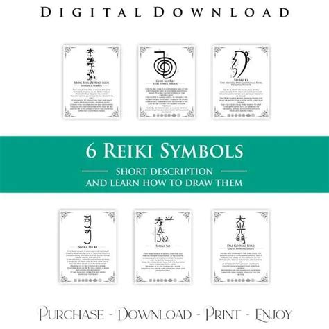 Six Reiki Symbols Sei He Ki Cho Ku Rei Shika Sei Ki Hon image 1 Reiki ...