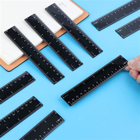 AIEX 10 Pack Plastic Ruler, 15cm 6inch Straight Ruler Plastic Ruler Kit Measuring Tool for ...