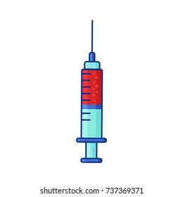 Vector Syringe Icon Red Blood Injection Stock Vector (Royalty Free) 737369371 | Shutterstock