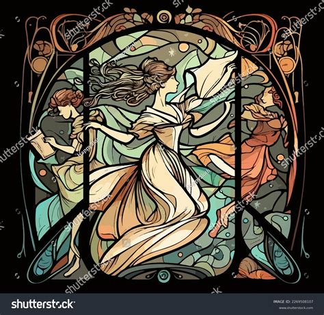 Vector Art Nouveau Style Woman Library Stock Vector (Royalty Free) 2269508107 | Shutterstock