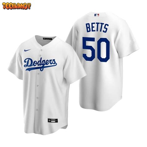 Los Angeles Dodgers Mookie Betts White Replica Home Jersey