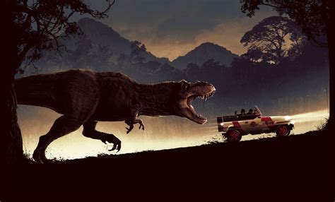 Download Dinosaur Tyrannosaurus Rex Car Movie Jurassic Park HD Wallpaper by Matt Ferguson