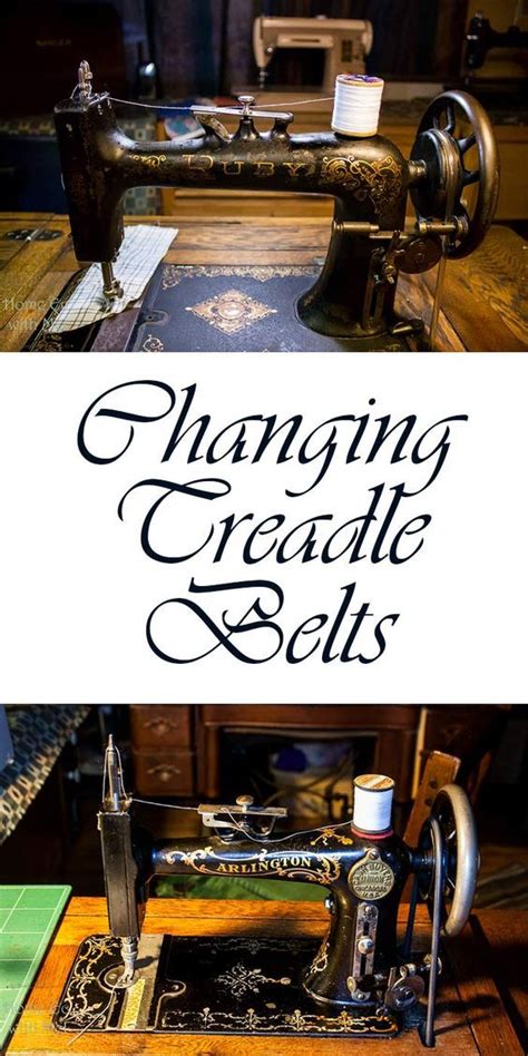 Learn how to replace the belt on your vintage treadle sewing machine with correct tension and ...