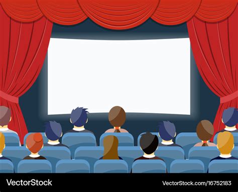 Cinema watch movie theater empty screen template Vector Image