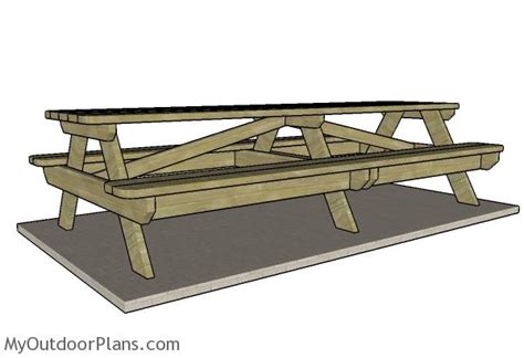 10 foot Picnic Table Plans | MyOutdoorPlans | Free Woodworking Plans and Projects, DIY Shed ...