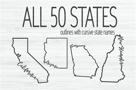 All 50 states outline svg bundle united states svg us etsy – Artofit