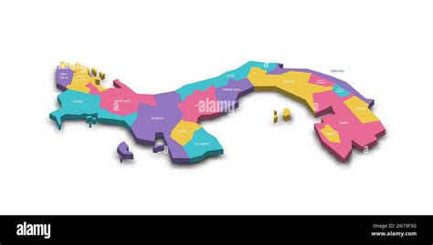 Panama political map of administrative divisions - provinces. Colorful ...