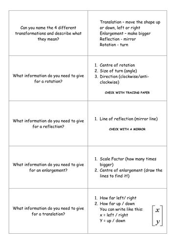 GCSE revision cards - game KS4 Maths | Teaching Resources