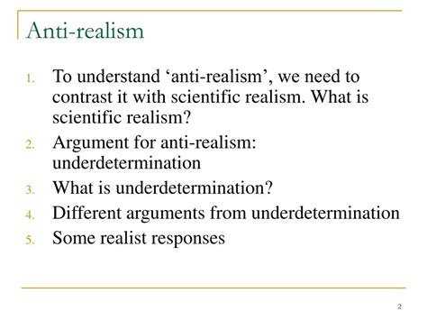 PPT - Anti-realism: The argument from Underdetermination PowerPoint Presentation - ID:1057098