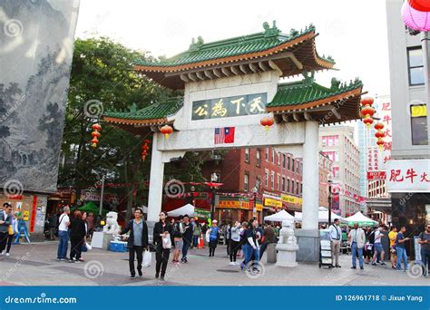 Chinatown Gate of Boston editorial stock photo. Image of downtown - 126961718