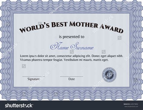 Best Mom Award Template Vector Illustration Stock Vector (Royalty Free ...