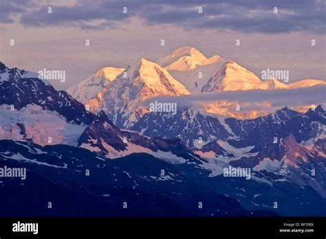 Mount Fairweather at sunrise Glacier Bay National Park, Alaska, USA Stock Photo: 26584206 - Alamy