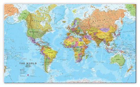 Large World Wall Map Political (Canvas)