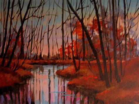 Nel's Everyday Painting: Winter Woods Sunset - SOLD