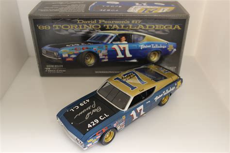 David Pearson Autographed by Waddell Wilson 1969 Torino Talladega 1:24 University of Racing ...