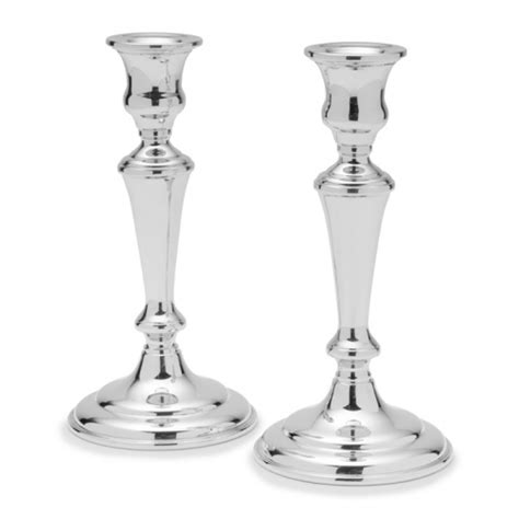 Pewter 8" Candlesticks, Pair | LV Harkness & Company