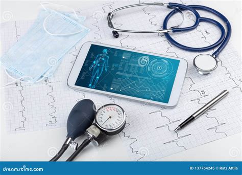 Medical Full Body Screening Software on Tablet Stock Image - Image of cardiogram, keyboard ...