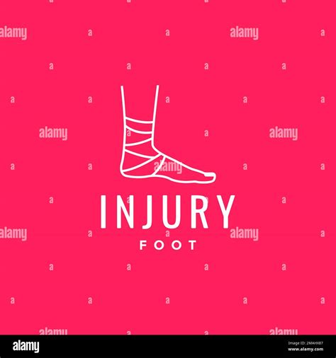 foot leg sick bandage treatment injure medical health lines minimal logo design vector icon ...