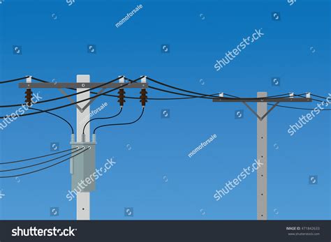 Electric Pole Vector Flat Design Stock Vector 471842633 - Shutterstock