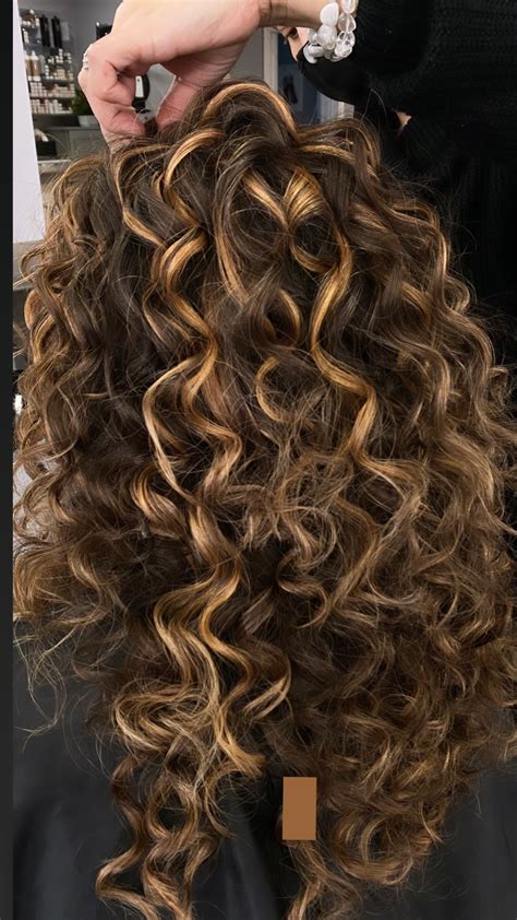 Curly Hair with caramel highlights | Acconciature, Idee per capelli ...