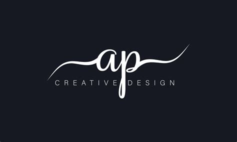 Handwriting style letter AP logo design. AP logo design vector pro vector. 19639683 Vector Art ...